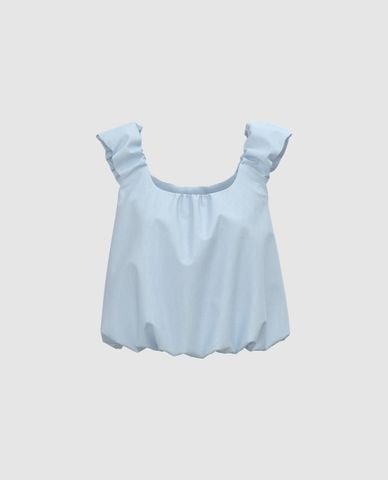  URBAN REVIVO - Áo hai dây nữ cổ vuông phom croptop 