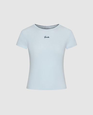  URBAN REVIVO - Áo thun nữ cổ tròn tay ngắn phom ôm 