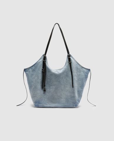  URBAN REVIVO - Túi đeo vai nữ dáng mềm phối dây 