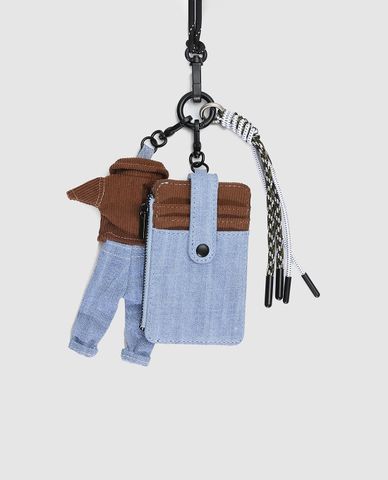  URBAN REVIVO - Móc khoá ví đựng thẻ denim 