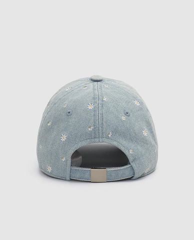  URBAN REVIVO - Nón bóng chày nữ denim họa tiết hoa 