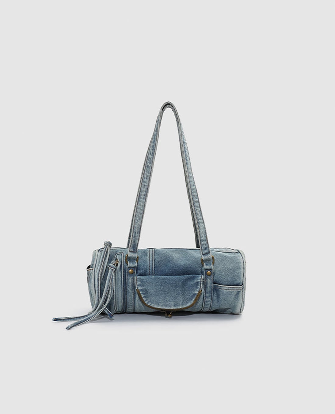 URBAN REVIVO - Túi đeo vai nữ dáng dài tua rua