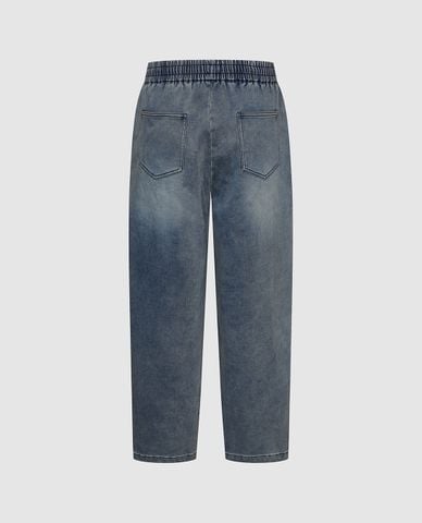  URBAN REVIVO - Quần jeans nam ống đứng lưng thun 