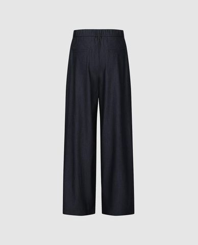  URBAN REVIVO - Quần jeans nữ ống rộng xếp li 