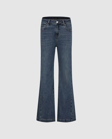  URBAN REVIVO - Quần jeans nữ ống loe thanh lịch 
