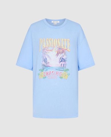  URBAN REVIVO - Áo thun nữ cổ tròn tay ngắn in họa tiết 