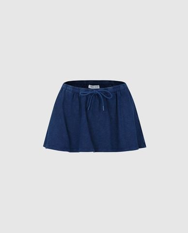  URBAN REVIVO - Chân váy chữ A mini lưng thun dây rút 