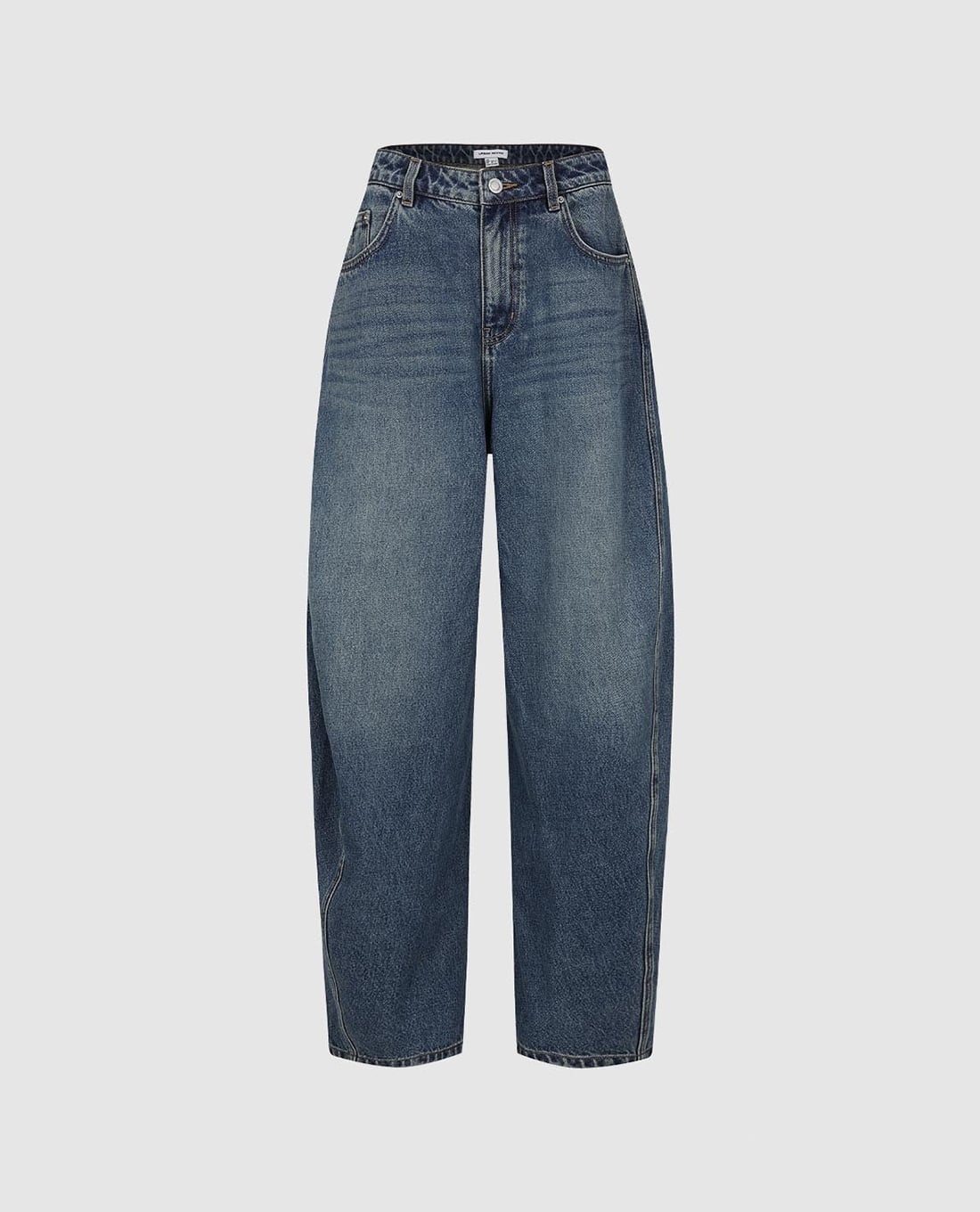 URBAN REVIVO - Quần jeans nữ ống rộng dáng cong