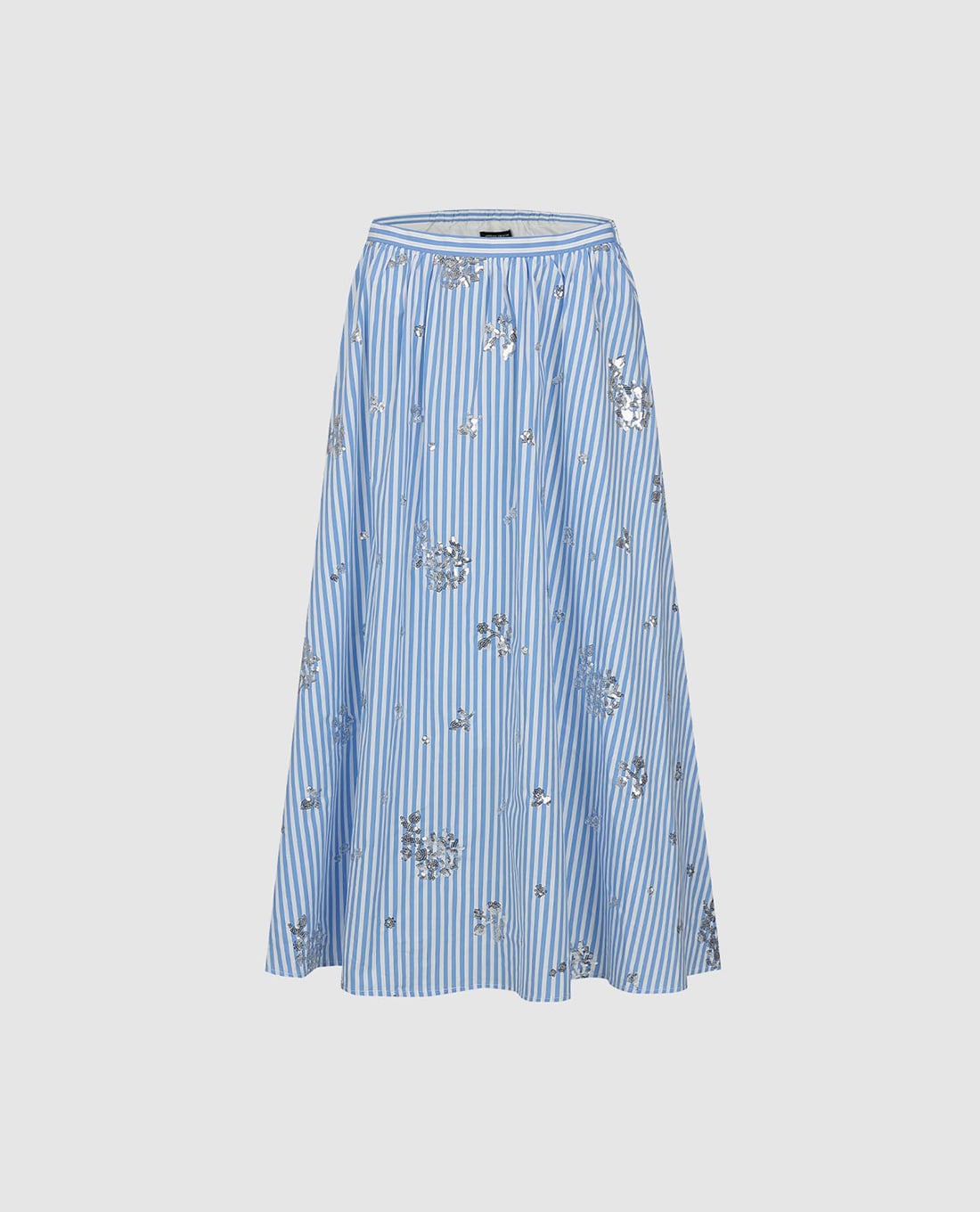 URBAN REVIVO - Chân váy chữ A midi phối hoa đính sequin