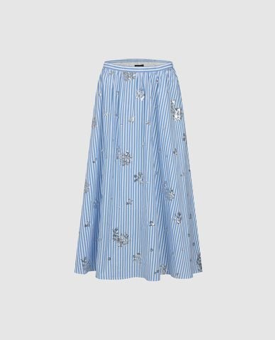  URBAN REVIVO - Chân váy chữ A midi phối hoa đính sequin 