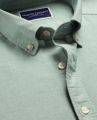  CHARLES TYRWHITT - Áo sơ mi nam cổ bẻ tay dài Washed Oxford 