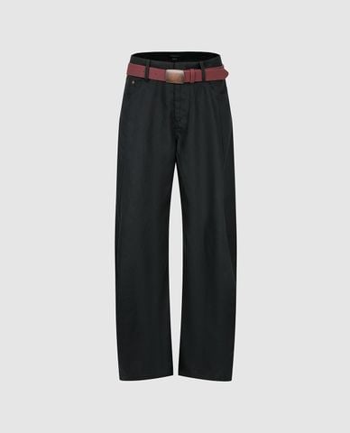  URBAN REVIVO - Quần dài nữ ống rộng kèm thắt lưng 