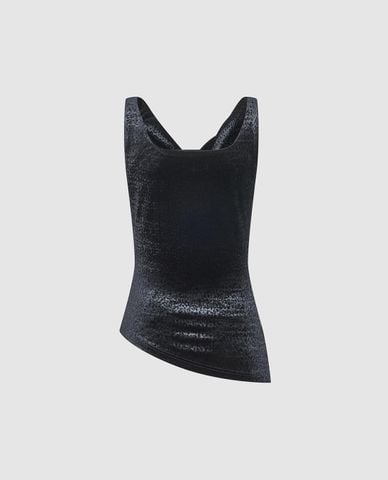  URBAN REVIVO - Áo sát nách nữ cổ đổ bất đối xứng 