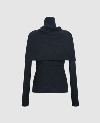  URBAN REVIVO - Áo dệt kim nữ cổ lọ tay dài phom ôm 