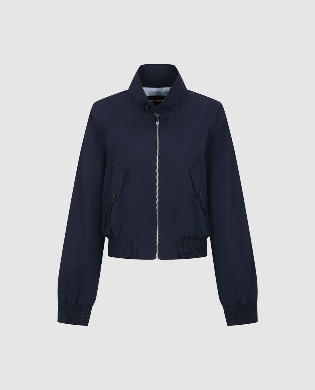 URBAN REVIVO - Áo khoác bomber nữ cổ đứng tay dài phối khóa