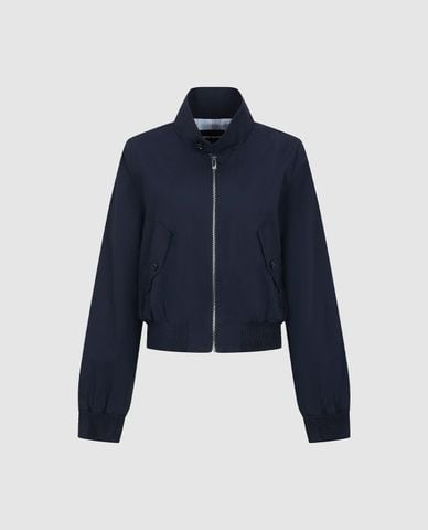  URBAN REVIVO - Áo khoác bomber nữ cổ đứng tay dài phối khóa 