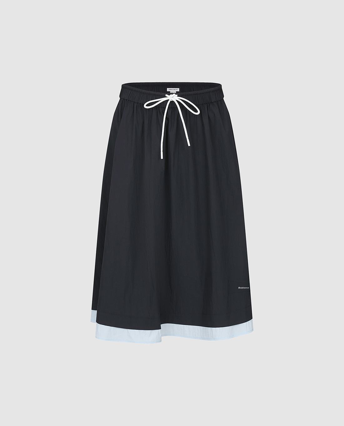 URBAN REVIVO - Chân váy phom suông midi phối dây rút