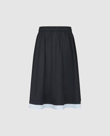  URBAN REVIVO - Chân váy phom suông midi phối dây rút 