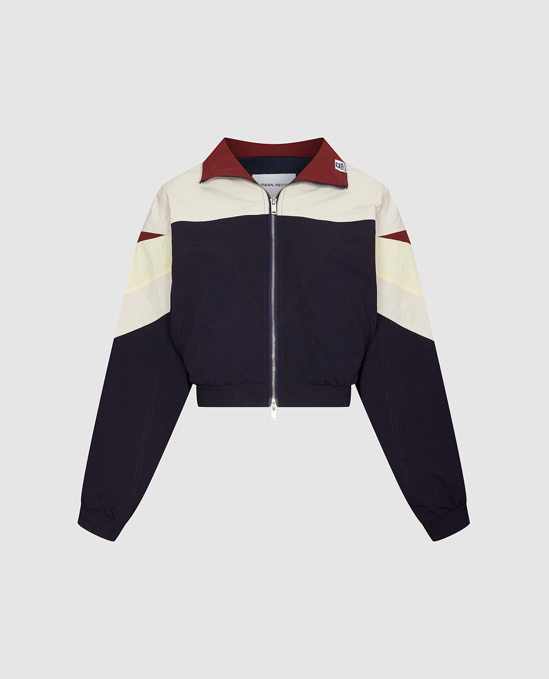 URBAN REVIVO - Áo khoác gió nữ phối màu phom croptop
