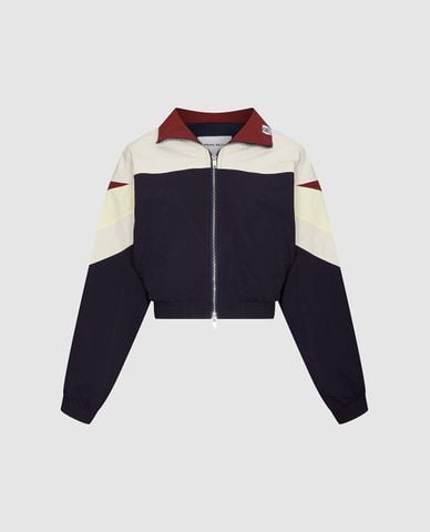  URBAN REVIVO - Áo khoác gió nữ phối màu phom croptop 