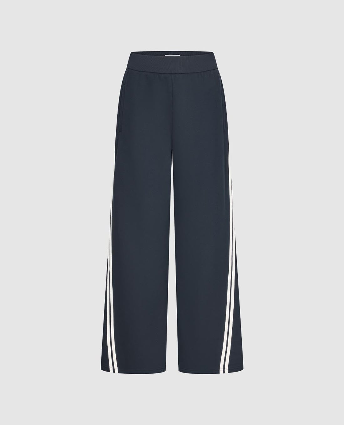 URBAN REVIVO - Quần nữ ống rộng lưng cao phối sọc