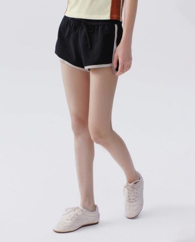 URBAN REVIVO - Quần short ngắn nữ thể thao phối viền 