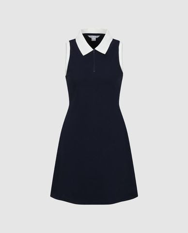  URBAN REVIVO - Đầm polo mini sát nách phom suông 