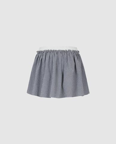  URBAN REVIVO - Chân váy chữ A mini kẻ caro phối bèo 