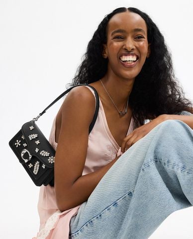  COACH - Túi đeo vai nữ phom chữ nhật đính pha lê Tabby 20 