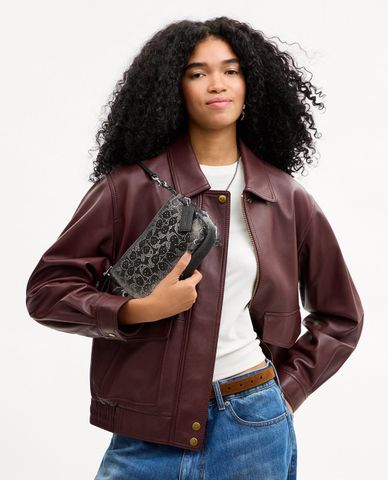  COACH - Túi đeo vai nữ Plaza With Crystal Signature 