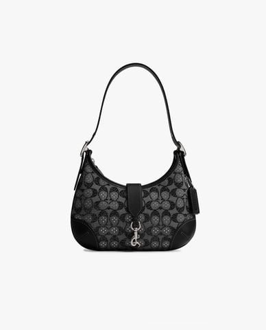  COACH - Túi đeo vai nữ Hamptons In Crystal Signature Jacquard 