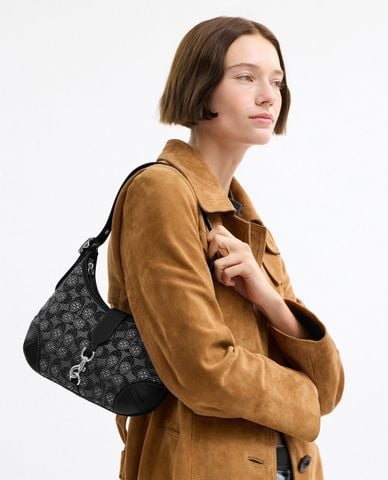 COACH - Túi đeo vai nữ Hamptons In Crystal Signature Jacquard 