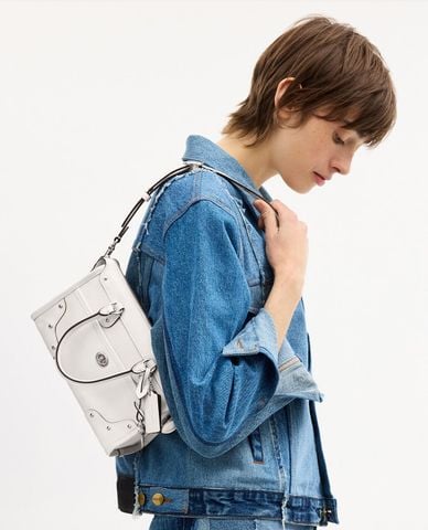  COACH - Túi đeo vai nữ phom chữ nhật Rider Satchel 24 