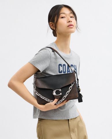  COACH - Túi đeo vai nữ phom chữ nhật Runway Chain Tabby 