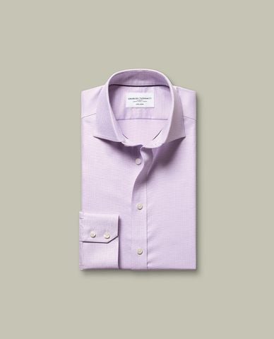  CHARLES TYRWHITT - Áo sơ mi nam cổ bẻ tay dài kẻ sọc Greenwich 