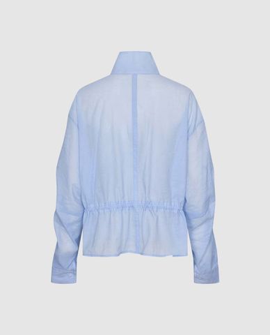  URBAN REVIVO - Áo khoác sơ mi nữ cổ trụ tay dài phối dây rút 