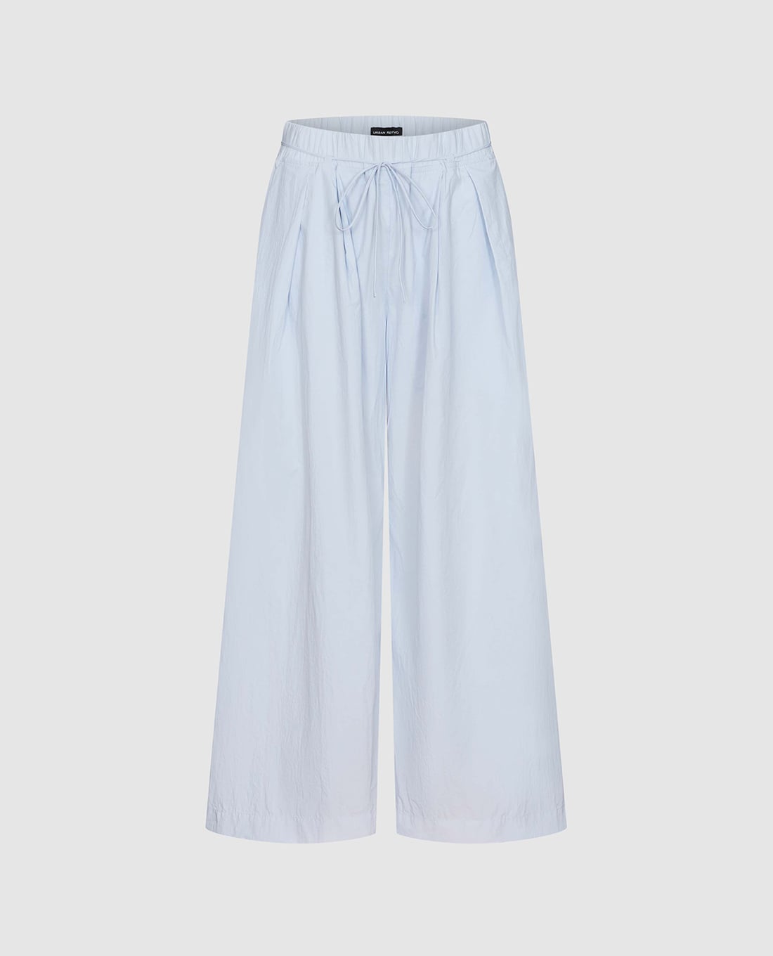 URBAN REVIVO - Quần nữ ống rộng lưng thun phối dây rút
