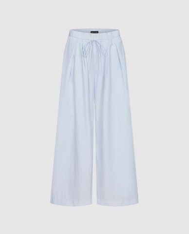  URBAN REVIVO - Quần nữ ống rộng lưng thun phối dây rút 