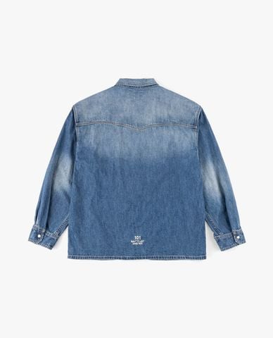  LEE - Áo sơ mi denim nam tay dài phối túi ngực 