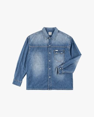  LEE - Áo sơ mi denim nam tay dài phối túi ngực 