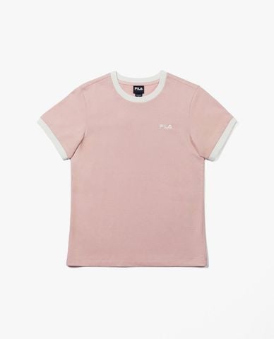  FILA - Áo thun nữ cổ tròn tay ngắn Ringer 