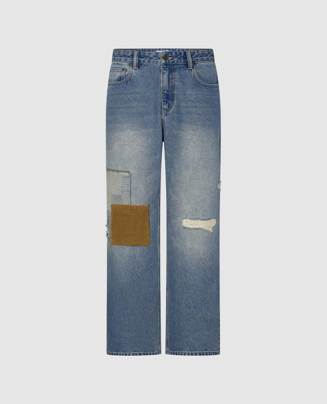 URBAN REVIVO - Quần jeans nam ống rộng patchwork