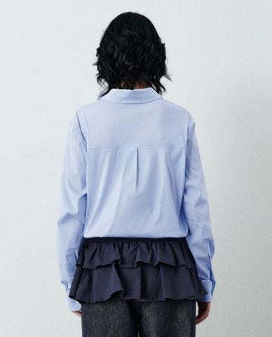  URBAN REVIVO - Áo sơ mi nữ cổ bẻ tay dài kẻ caro 