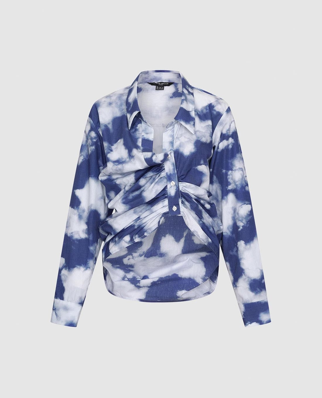 URBAN REVIVO - Áo sơ mi nữ tay dài họa tiết loang nghệ thuật