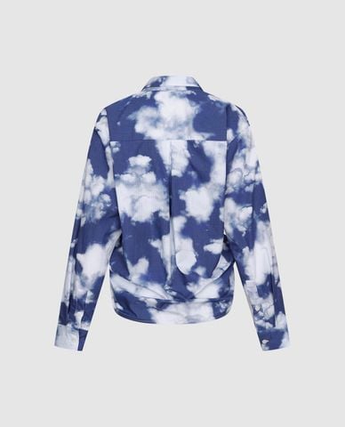  URBAN REVIVO - Áo sơ mi nữ tay dài họa tiết loang nghệ thuật 