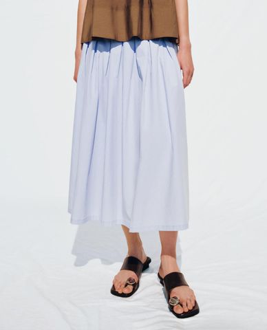  URBAN REVIVO - Chân váy chữ A midi lưng thun dáng xoè 