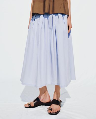  URBAN REVIVO - Chân váy chữ A midi lưng thun dáng xoè 