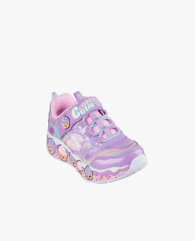  SKECHERS - Giày sneakers bé gái cổ thấp Flutter Heart Lights 