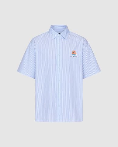  URBAN REVIVO - Áo sơ mi nam tay ngắn kẻ sọc 