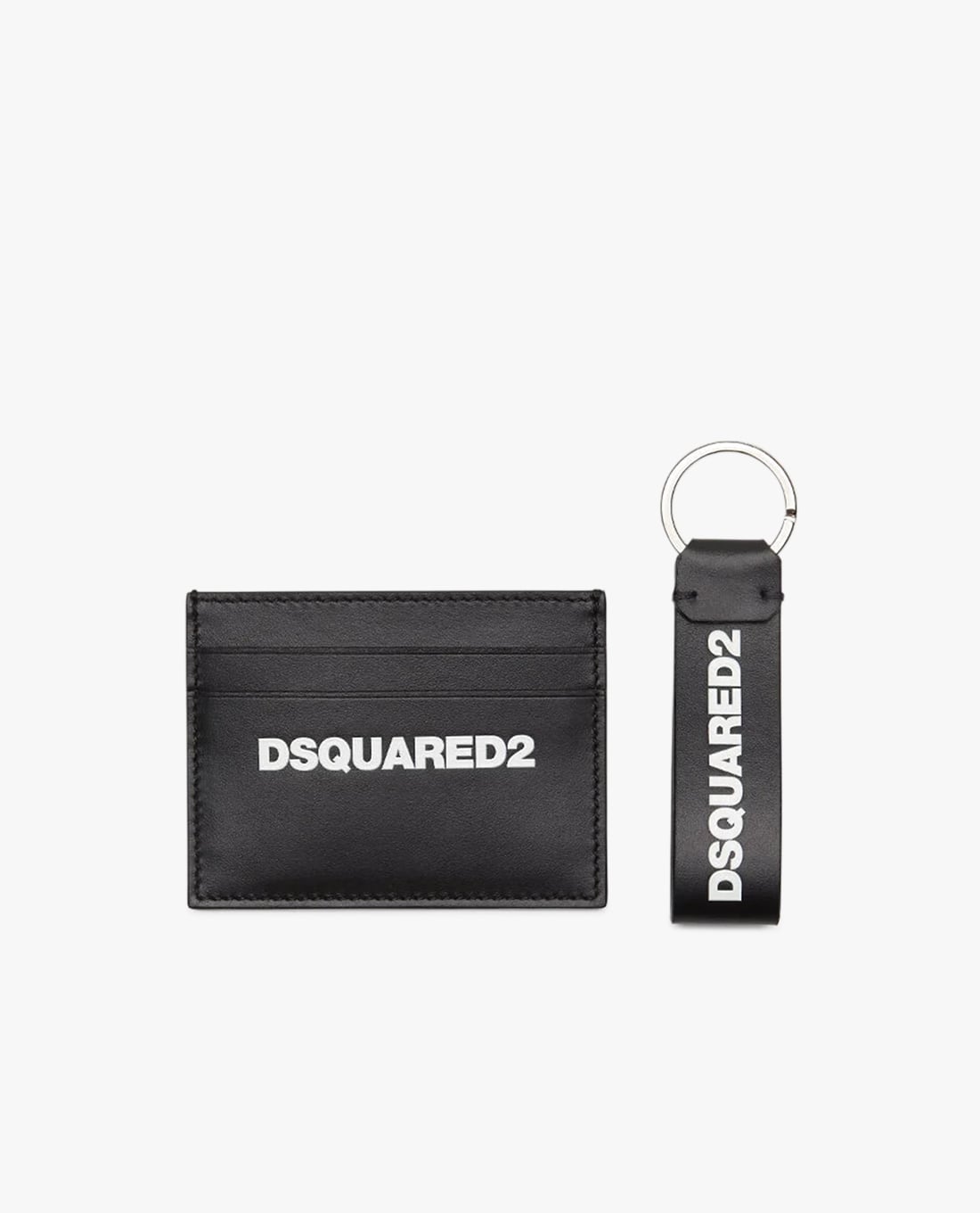 DSQUARED2 - Set ví đựng thẻ và móc khóa in logo